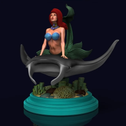 Little Mermaid on Manta Ray