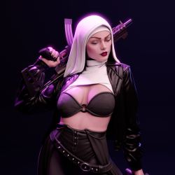 Nun with Gun