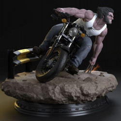 Wolverine Logan on Bike