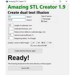 Amazing STL Creator [Create dual text illusion]